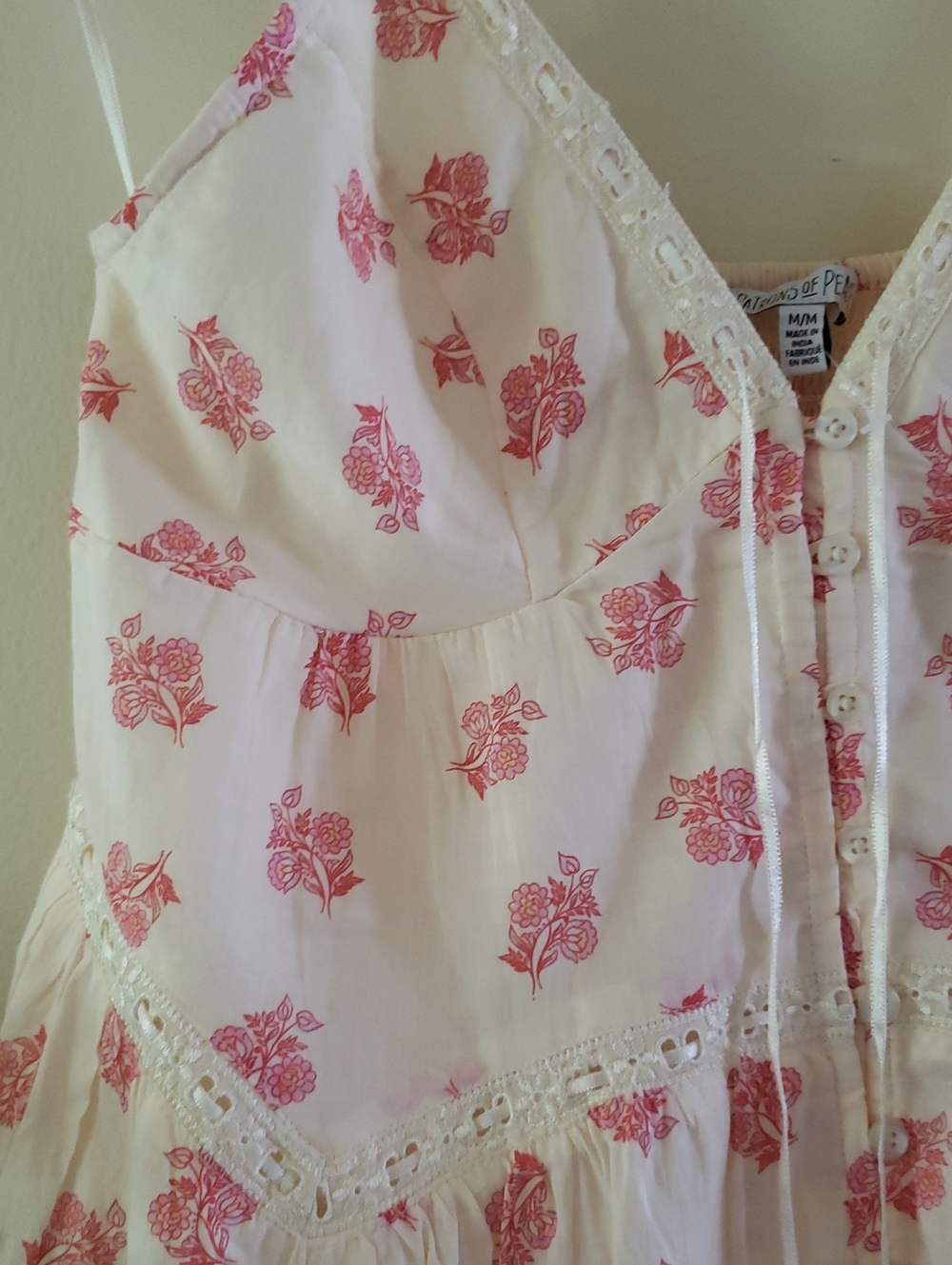 Patrons Of Peace NWT Bohemian Cotton Mini Tiered Dress - M - Picture 8 of 15